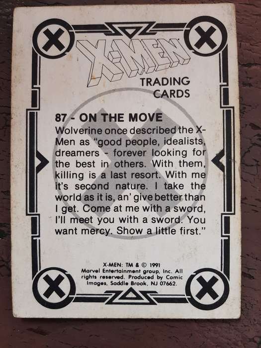 X-Men Trading Cards #87, On The Move