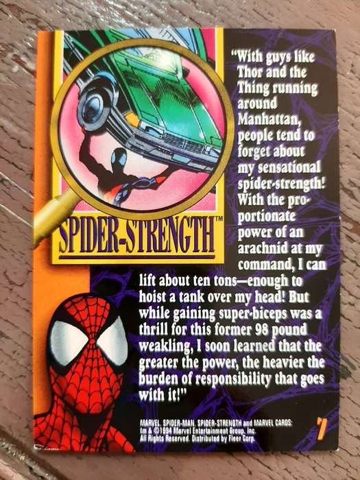 Marvel Cards `94 Powers #7, Spider-Strength
