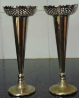 2 Specimen Vases with Perforated Rims - Lovely!