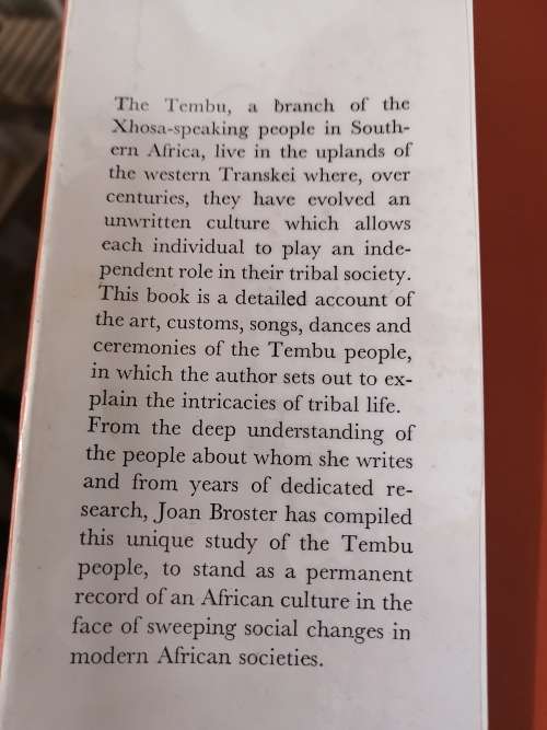 THE TEMBU: Their Beadwork, Songs and Dances - Joan A Broster *signed