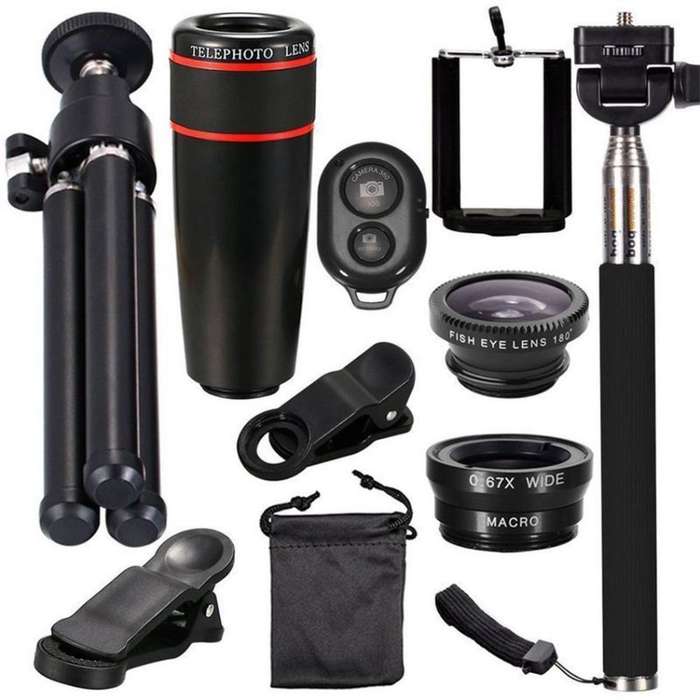 Phone Lens Kit | Includes Tripod | Selfie Stick | Remote Camera Trigger | Universal Compatibility