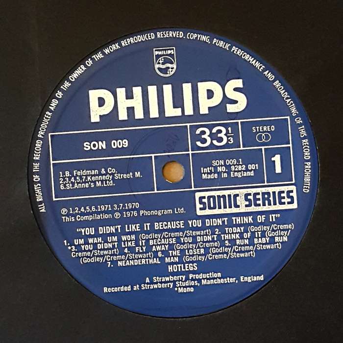 HOTLEGS - YOU DID NOT LIKE IT BECAUSE YOU DIDN`T THINK OF IT Vinyl, LP, Comp. Country: UK 1976