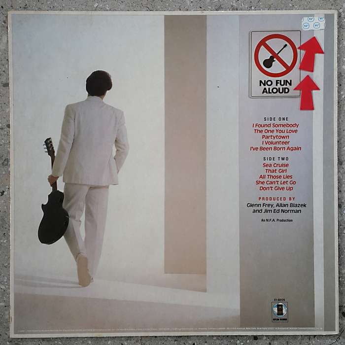 GLENN FREY - NO FUN ALOUD Vinyl, LP, Album, Stereo Country: US Released: 1982