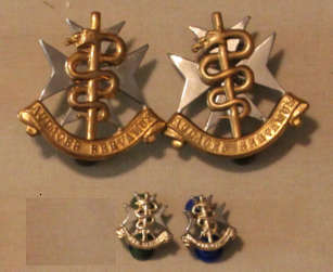 SA Medical corps cap and collar badges  - lugs & pins in tact