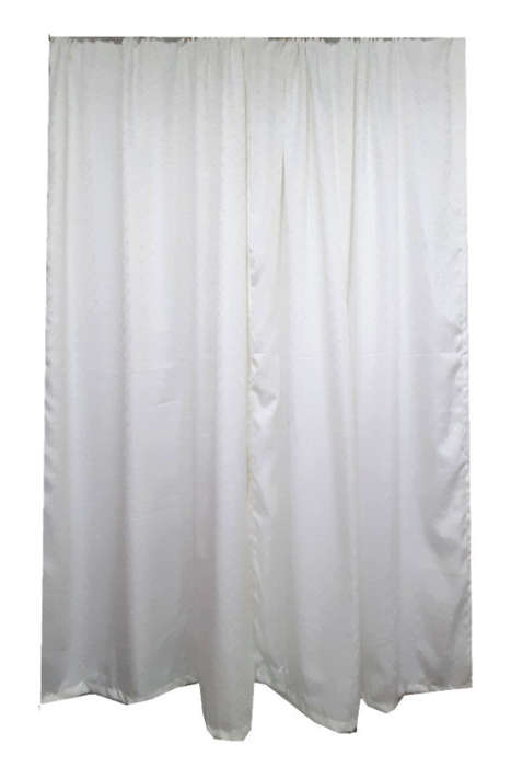curtains set -with underneath lace -plain colour-white