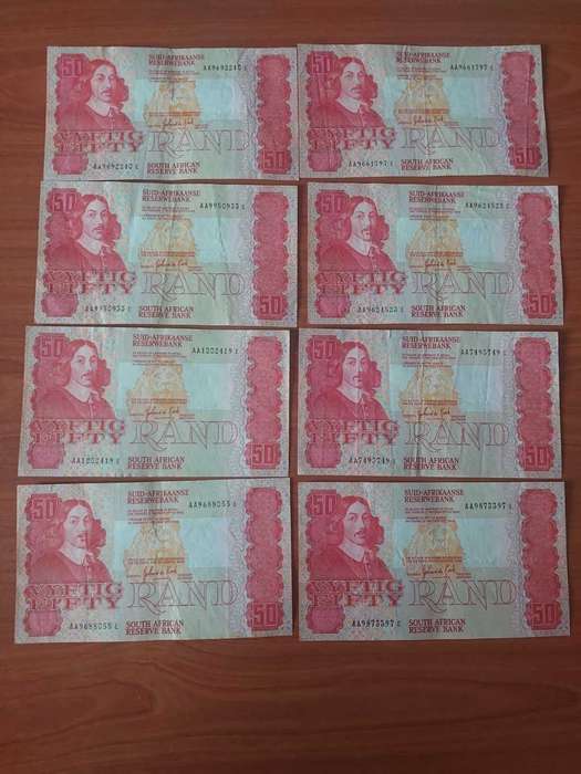8 x AA Gerhard de Kock R50 notes
