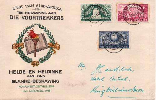 Bundle of 5 1938 / 49 Voortrekker covers in fair used condition