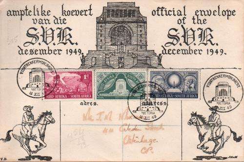 Bundle of 5 1938 / 49 Voortrekker covers in fair used condition