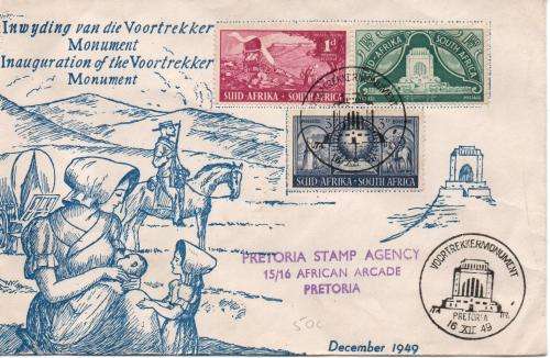 Bundle of 5 1938 / 49 Voortrekker covers in fair used condition