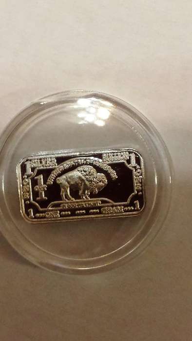 America Buffalo Solid .999 Pure Silver 1g bar - SOLID SILVER (encapsulated).