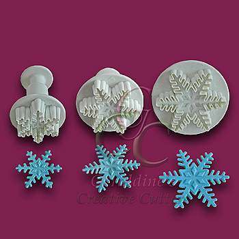 Fondant Snowflake Plunger Cutters
