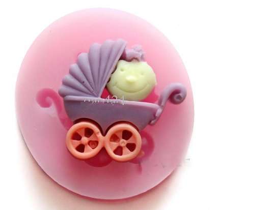 Sugar flower mould baby pushchair