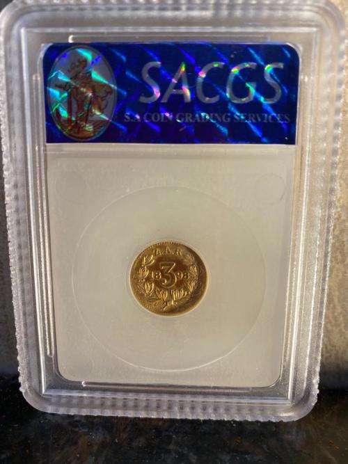 ** 1898** ZAR---SAMMY MARKS TICKEY... PL - Restrike (DOT BEHIND Z and A.. SACGS GRADED