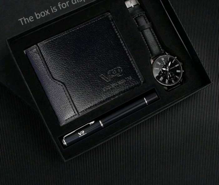 Wow amazing luxurious Men's  Quartz Watch  giftset wit wallet en pen