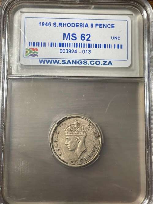 1946 South Rhodesian 6p MS62