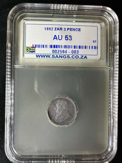 1892 * 3 Pence * AU53 * few ZAR are available