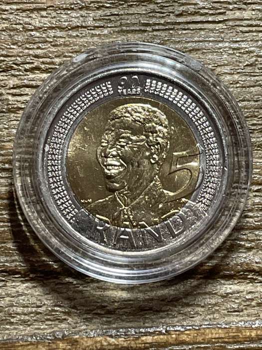 Mandela 2008 90th Birthday uncirculated coin - encapsulated