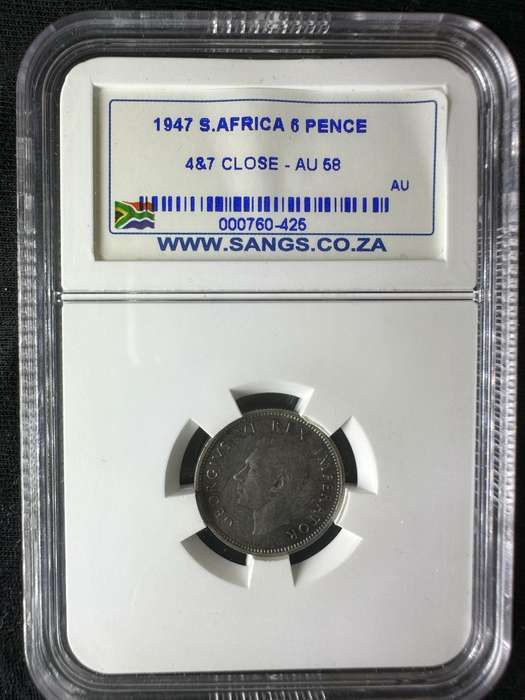 1947***6 pence***AU58***4&7 close