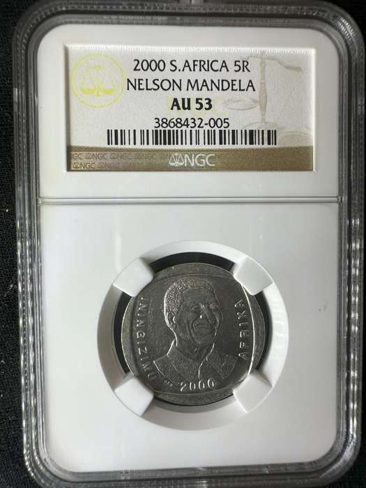 2000***Mandela Smiley***AU53***buy your coins graded