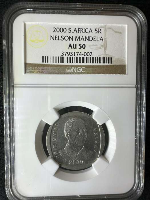 2000***Mandela Smiley***AU50***buy your coins graded
