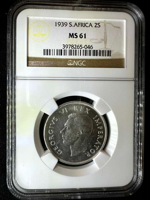 1939***2 Shilling***MS61. ***NGC