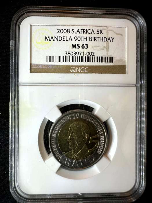 2008***R5 Mandela 90th Birthday***MS64***NGC