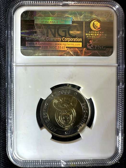 2008***R5 Mandela 90th Birthday***MS66***NGC Kleinhans collection