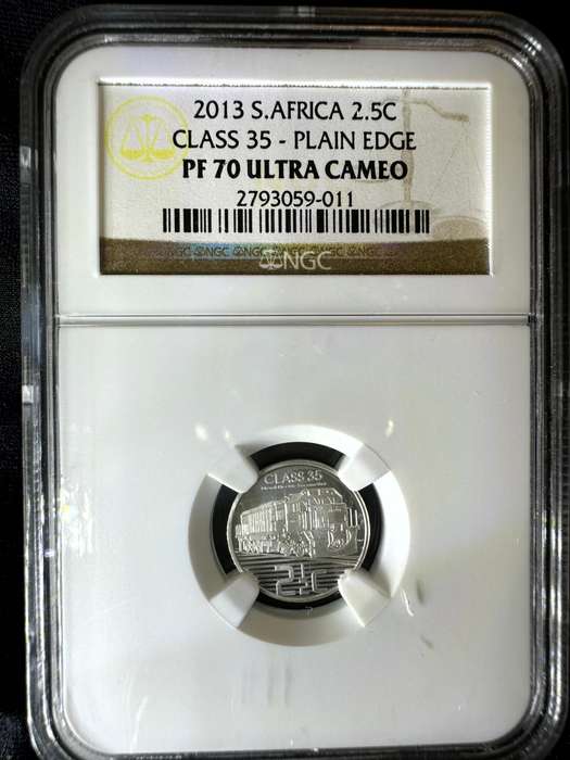 2013***2.5c * class 35 - plain edge***PF70***NGC graded PERFECT COIN