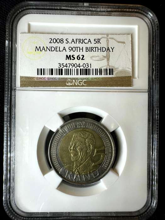 2008***R5 Mandela 90th Birthday***MS62***NGC