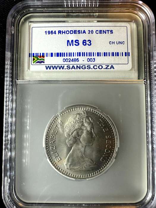 1964***Rhodesia 20c***MS63***SANGS