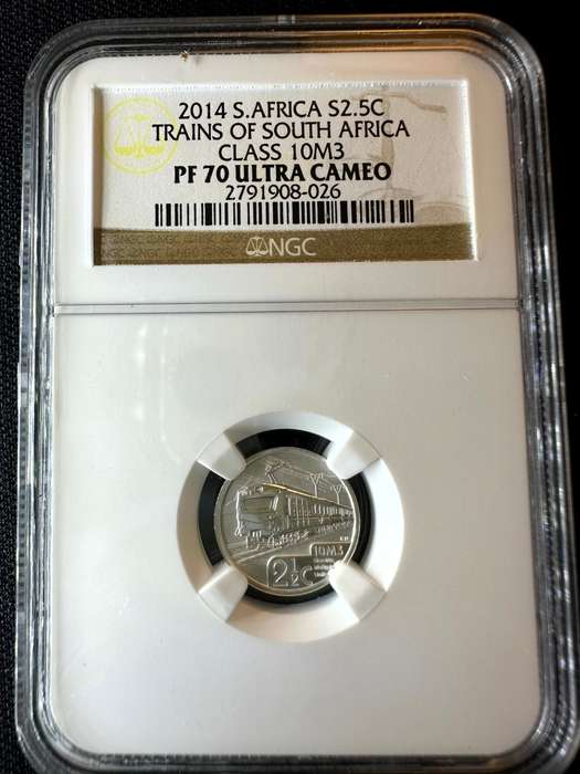 2014***2.5c Trains of SA Class 10m3***PF70***Perfect grade