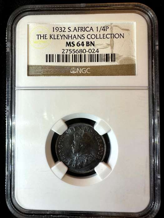 1932***1/4P***MS64BN***NGC Kleinhans collection