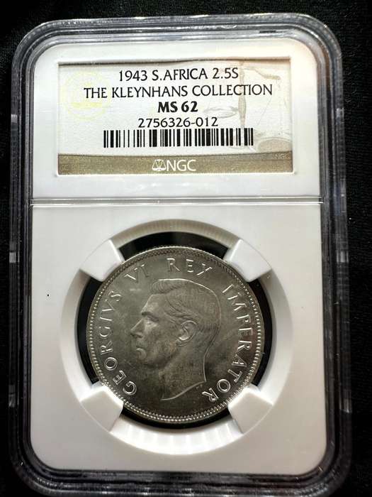 1943***2.5S***MS62***NGC Kleinhans collection