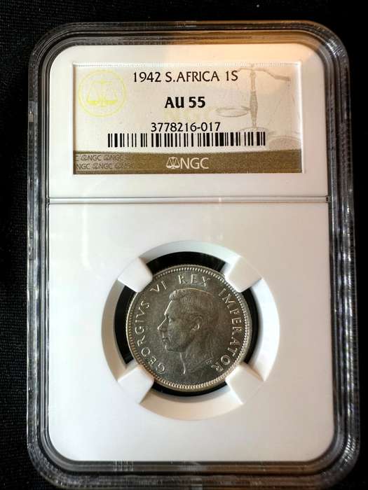 1942***Shilling***au55***NGC