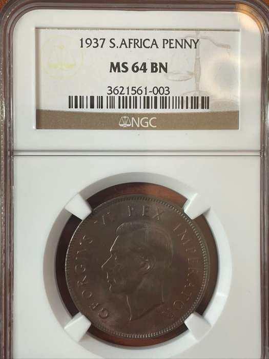 1937  ***  Penny  ***  MS64BN  ***  Unbelievable toning top coin, second highest grade