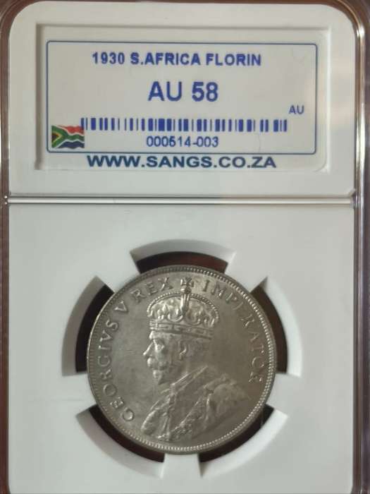 1930  ***  2 Shilling  ***  AU58  ***  only 19 coins graded Mint State