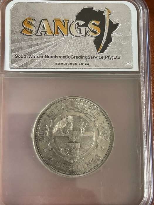 1892 2 shilling VF20 graded coin