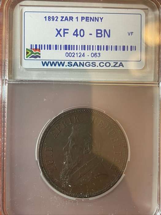 1892 Penny XF40 Graded Coin