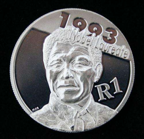 *** Sterling Silver Uncirculated R1 - Nobel Laureate Mandela 2007 *** R1 START !!!!!