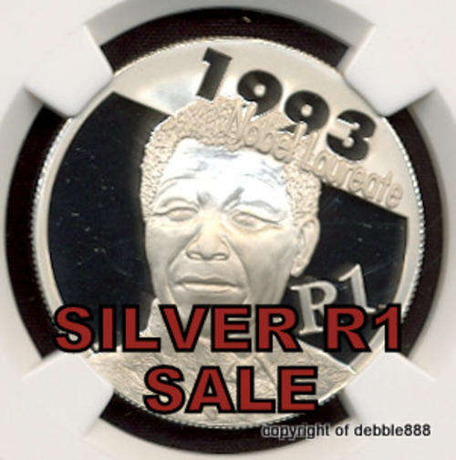 SILVER 1 RAND SALE !!!!! *** 2007 - Mandela Nobel Laureate - PF69 Ultra Cameo !!! 2nd Highest Grade