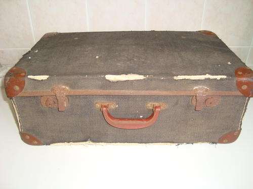 vintage SUITCASE with a BIG personality !!!!!!!