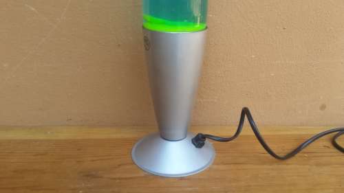 Stunning green and blue larva lamp.