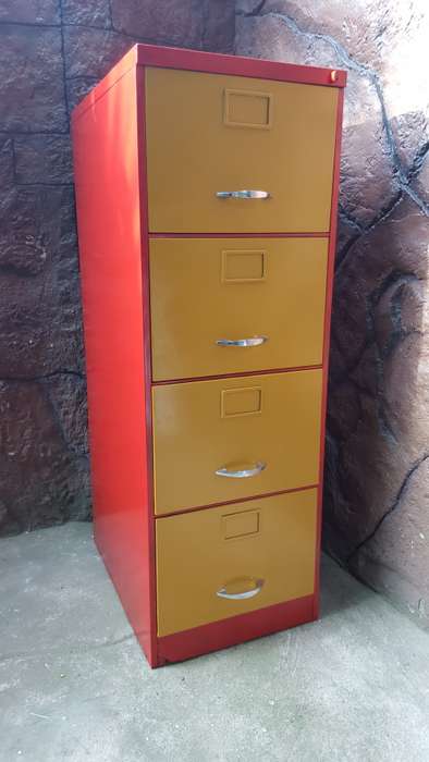 Large metal metal filing cabinet.