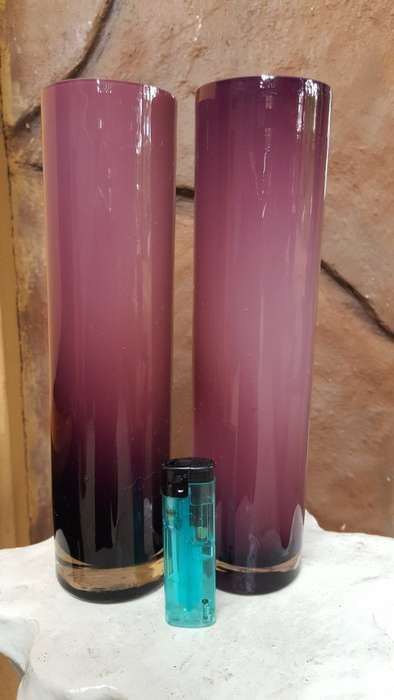 Beautiful pair of matching lilac glass vases.