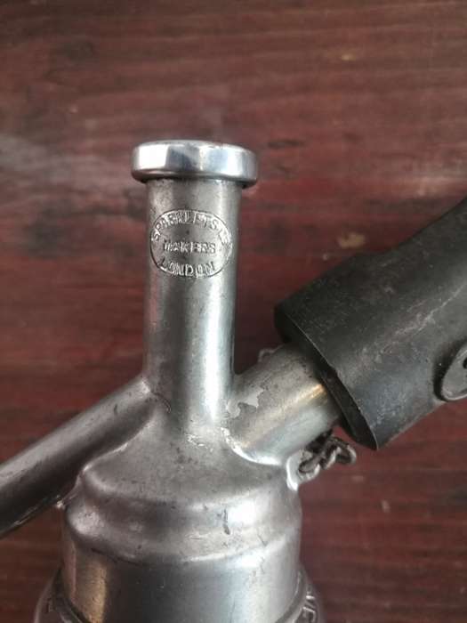 Beautiful vintage stainless steel soda maker.