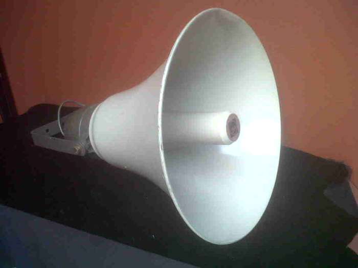 Large old loud speaker.