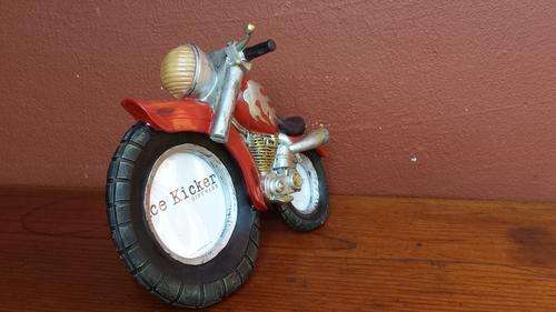 Cool motor bike photo holder.