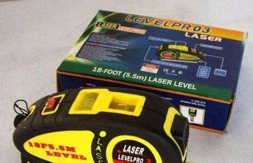 Laser Level Pro 3 - Two way Bubble  -8 feet tape - Vertical and Horizontal Laser marker