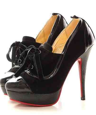 Stylish Black Sexy Strapped Leather Pumps (Size 3.5 - 6 )