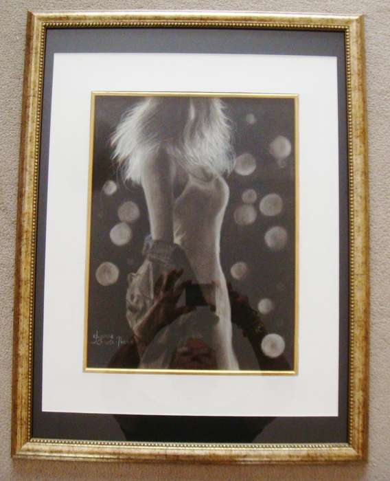 ` CHARCOAL`  - BEAUTIFUL FRAMED -- ORIGINAL !!  - Size 650mm x 500mm by Yvonne CarolaPearce